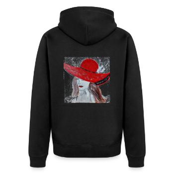 "Glamorous" Acrylic Paint by Melanie Eckenbrecht - Unisex Premium Organic Zip Hoodie - black - Back - Nico (187cm)