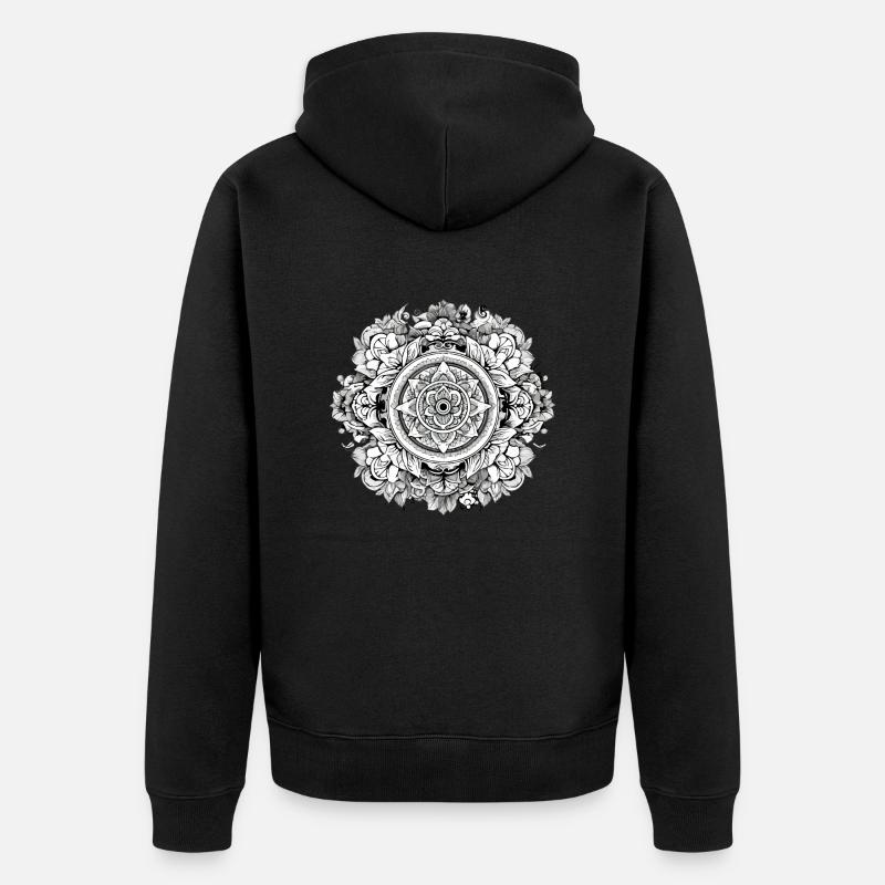 Mandala Zen n°1 - Veste à capuche bio Premium Unisexe - noir