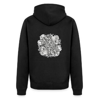 Mandala Zen n°2 - Veste à capuche bio Premium Unisexe - noir - Dos - Nico (187cm)