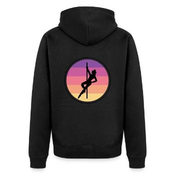 Dancing Dance Music - Unisex Premium Bio Zip Hoodie - Schwarz - Hinten - Nico (187cm)