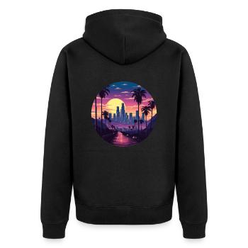 Miami - Veste à capuche bio Premium Unisexe - noir - Dos - Nico (187cm)