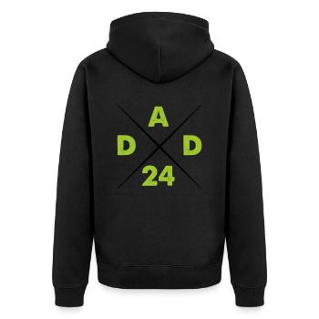 dad 24 - Unisex Premium Bio Zip Hoodie - Schwarz - Hinten - Nico (187cm)