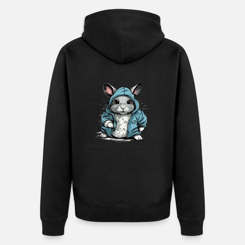 Bibi le chinchilla - Veste à capuche bio Premium Unisexe - noir