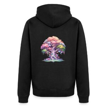 Fairy Tree, arbre du pays des contes de fées, fantaisie - Veste à capuche bio Premium Unisexe - noir - Dos - Nico (187cm)