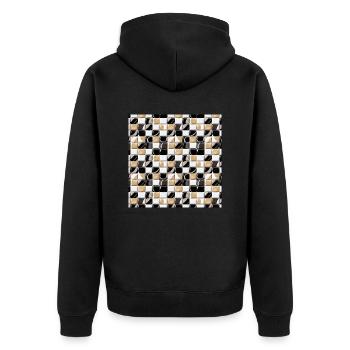 Glatte Steine Nahtloses Muster Edelsteine poliert - Unisex Premium Bio Zip Hoodie - Schwarz - Hinten - Nico (187cm)