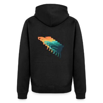 Retro-Breakdance - Unisex Premium Bio Zip Hoodie - Schwarz - Hinten - Nico (187cm)