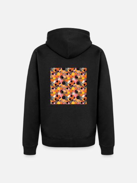 Formes abstraites sans couture Lignes Art moderne - Veste à capuche bio Premium Unisexe - noir