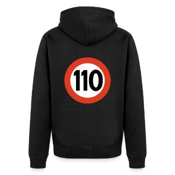 110 - Unisex Premium Organic Zip Hoodie - black - Back - Nico (187cm)