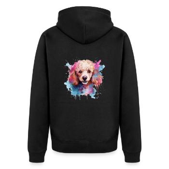 chien caniche - Veste à capuche bio Premium Unisexe - noir - Dos - Nico (187cm)