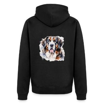 Chien Saint Bernard, suisse - Veste à capuche bio Premium Unisexe - noir - Dos - Nico (187cm)