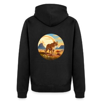 Lioness - Unisex Premium Organic Zip Hoodie - black - Back - Nico (187cm)