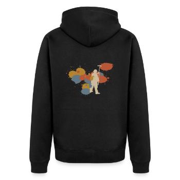 Maler Retro Handwerk Geschenk - Unisex Premium Bio Zip Hoodie - Schwarz - Hinten - Nico (187cm)