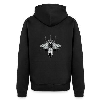 Schnelles Griffon-Flugzeug - Unisex Premium Bio Zip Hoodie - Schwarz - Hinten - Nico (187cm)
