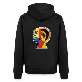 people of color - Unisex Premium Organic Zip Hoodie - black - Back - Nico (187cm)