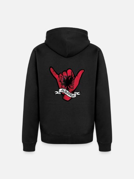 Albania Shaka - Unisex Premium Bio Zip Hoodie - Schwarz