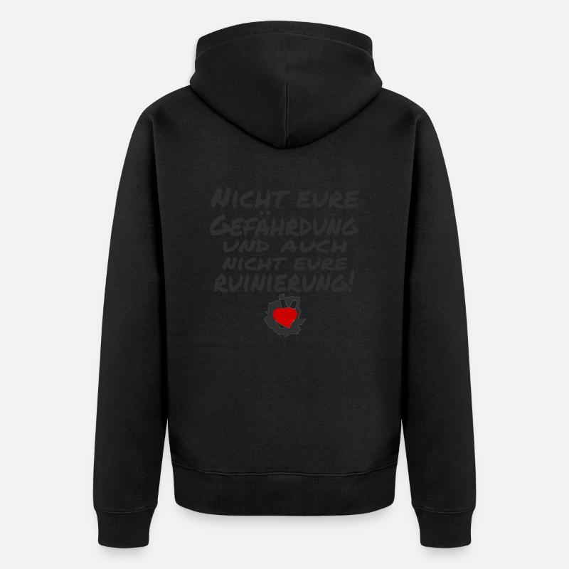 nicht eure gefährdung - Unisex Premium Bio Zip Hoodie - Schwarz