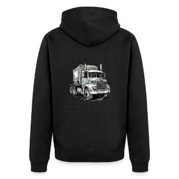 Camion HeavyHauler - Veste à capuche bio Premium Unisexe - noir - Dos - Nico (187cm)