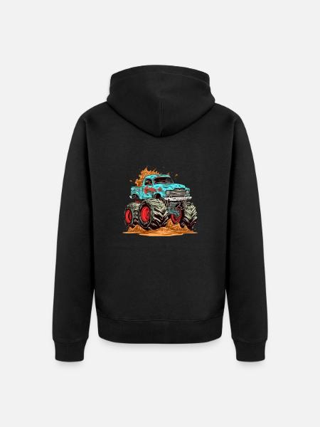 Monstertruck MegaMover - Unisex Premium Bio Zip Hoodie - Schwarz