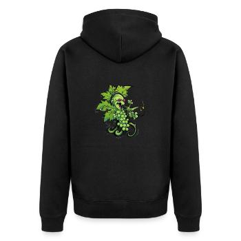Vine elf - Unisex Premium Organic Zip Hoodie - black - Back - Nico (187cm)