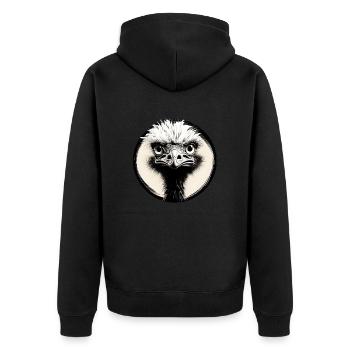 Autruche noir et blanc - Veste à capuche bio Premium Unisexe - noir - Dos - Nico (187cm)
