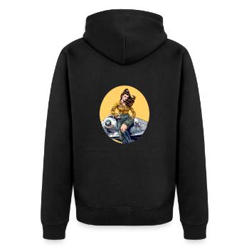 Pinup Maelle pilote - Veste à capuche bio Premium Unisexe - noir - Dos - Nico (187cm)