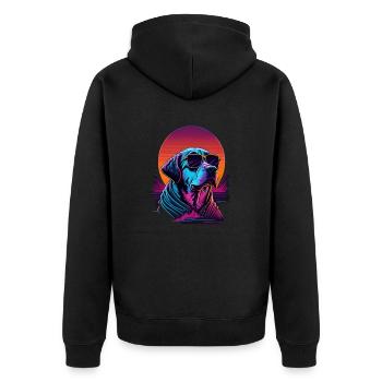 Labrador wears sunglasses - Unisex Premium Organic Zip Hoodie - black - Back - Nico (187cm)