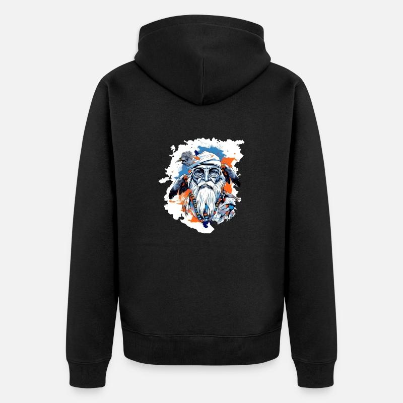 Papy motard siou - Veste à capuche bio Premium Unisexe - noir