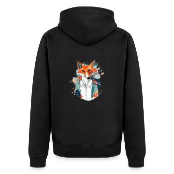 Chenapan-Fuchs - Unisex Premium Bio Zip Hoodie - Schwarz - Hinten - Nico (187cm)