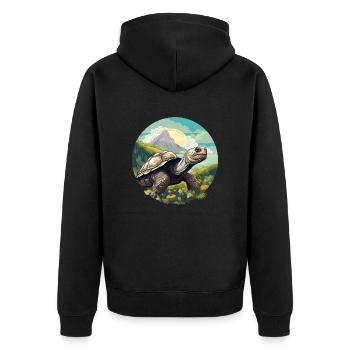 Tortue géante - Veste à capuche bio Premium Unisexe - noir - Dos - Nico (187cm)