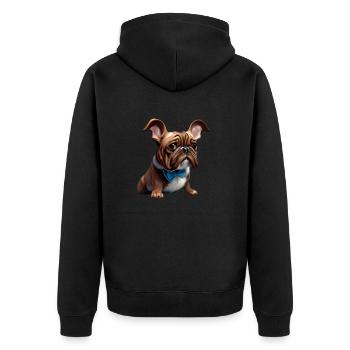 Propriétaires de chiens Chien Bulldog Chiens Propriétaires de chiens - Veste à capuche bio Premium Unisexe - noir - Dos - Nico (187cm)