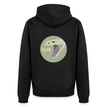 Mir geht es gut - Unisex Premium Bio Zip Hoodie - Schwarz - Hinten - Nico (187cm)