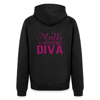 Math Diva, For all divas who love mathematics - Unisex Premium Organic Zip Hoodie - black - Back - Nico (187cm)