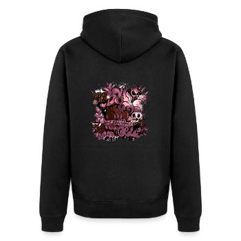 Graffiti-Stil Splash Hip Hop Farben Maler Farbe - Unisex Premium Bio Zip Hoodie - Schwarz - Hinten - Nico (187cm)
