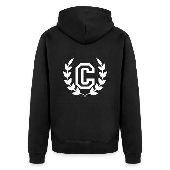 Letter c sport - Unisex Premium Organic Zip Hoodie - black - Back - Nico (187cm)