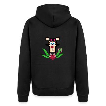 Flowermouse - Unisex Premium Organic Zip Hoodie - black - Back - Nico (187cm)