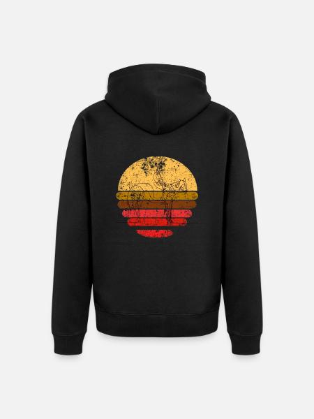 Retro pferd reiter 1 - Unisex Premium Bio Zip Hoodie - Schwarz