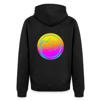 Neon Horse Lover - Unisex Premium Bio Zip Hoodie - Schwarz - Hinten - Nico (187cm)