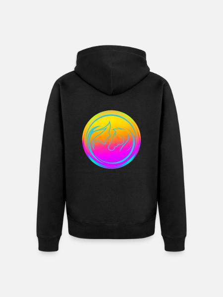 Neon Horse Lover - Unisex Premium Bio Zip Hoodie - Schwarz