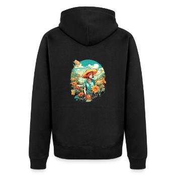 Marie en vacances - Veste à capuche bio Premium Unisexe - noir - Dos - Nico (187cm)