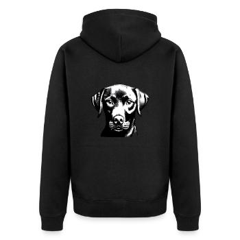 Chiot Labrador propriétaire Labrador Retriever - Veste à capuche bio Premium Unisexe - noir - Dos - Nico (187cm)