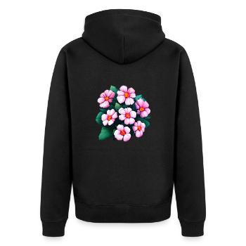 Blume Garten Geschenk Blumen Hobbygärtner Gärtner - Unisex Premium Bio Zip Hoodie - Schwarz - Hinten - Nico (187cm)