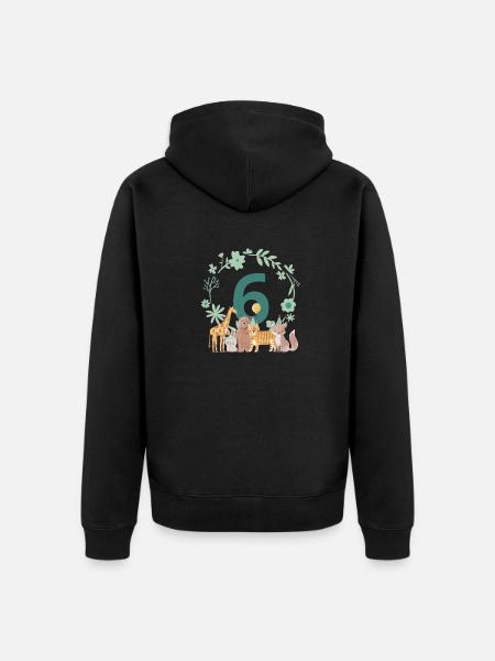 6th Anniversary - Sixth Anniversary Animals - Unisex Premium Organic Zip Hoodie - black