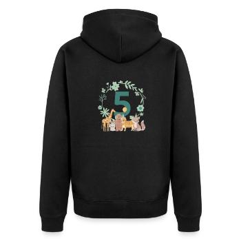 5th Anniversary - Fifth Anniversary Animals - Unisex Premium Organic Zip Hoodie - black - Back - Nico (187cm)