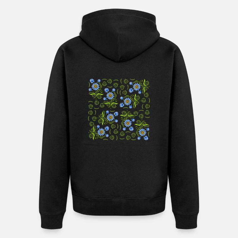 Fleur - Veste à capuche bio Premium Unisexe - noir