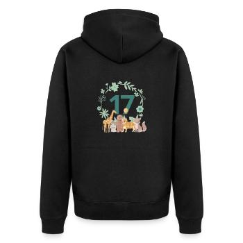 17th anniversary - animal birthday - Unisex Premium Organic Zip Hoodie - black - Back - Nico (187cm)