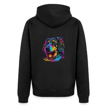 Chien coloré - Veste à capuche bio Premium Unisexe - noir - Dos - Nico (187cm)