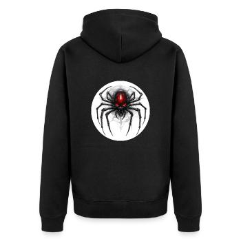 Spider - Unisex Premium Bio Zip Hoodie - Schwarz - Hinten - Nico (187cm)