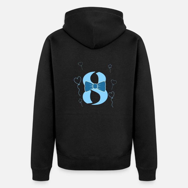 8e anniversaire garçon - Veste à capuche bio Premium Unisexe - noir