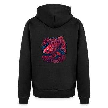 beau poisson - Veste à capuche bio Premium Unisexe - noir - Dos - Nico (187cm)