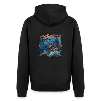 Poisson japonais - Veste à capuche bio Premium Unisexe - noir - Dos - Nico (187cm)